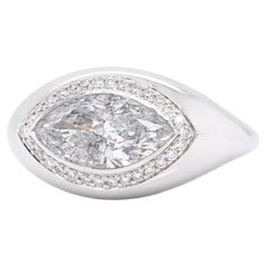 BENJAMIN FINE JEWELRY 2.11 cts Marquise White Diamond 18K Ring
