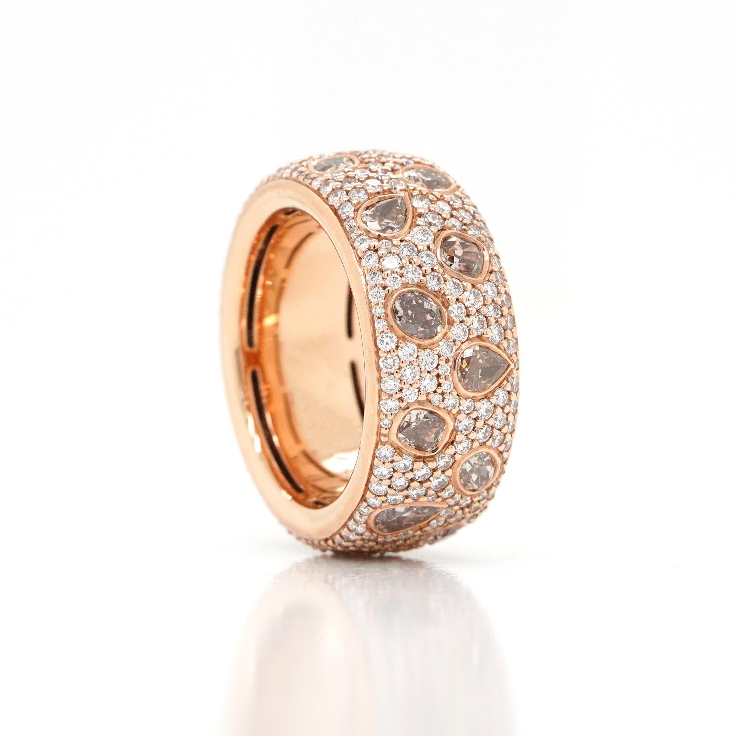 Mixed Cut BENJAMIN FINE JEWELRY 2.54 cts Mixed Fancy Brown Diamond 18K Ring For Sale