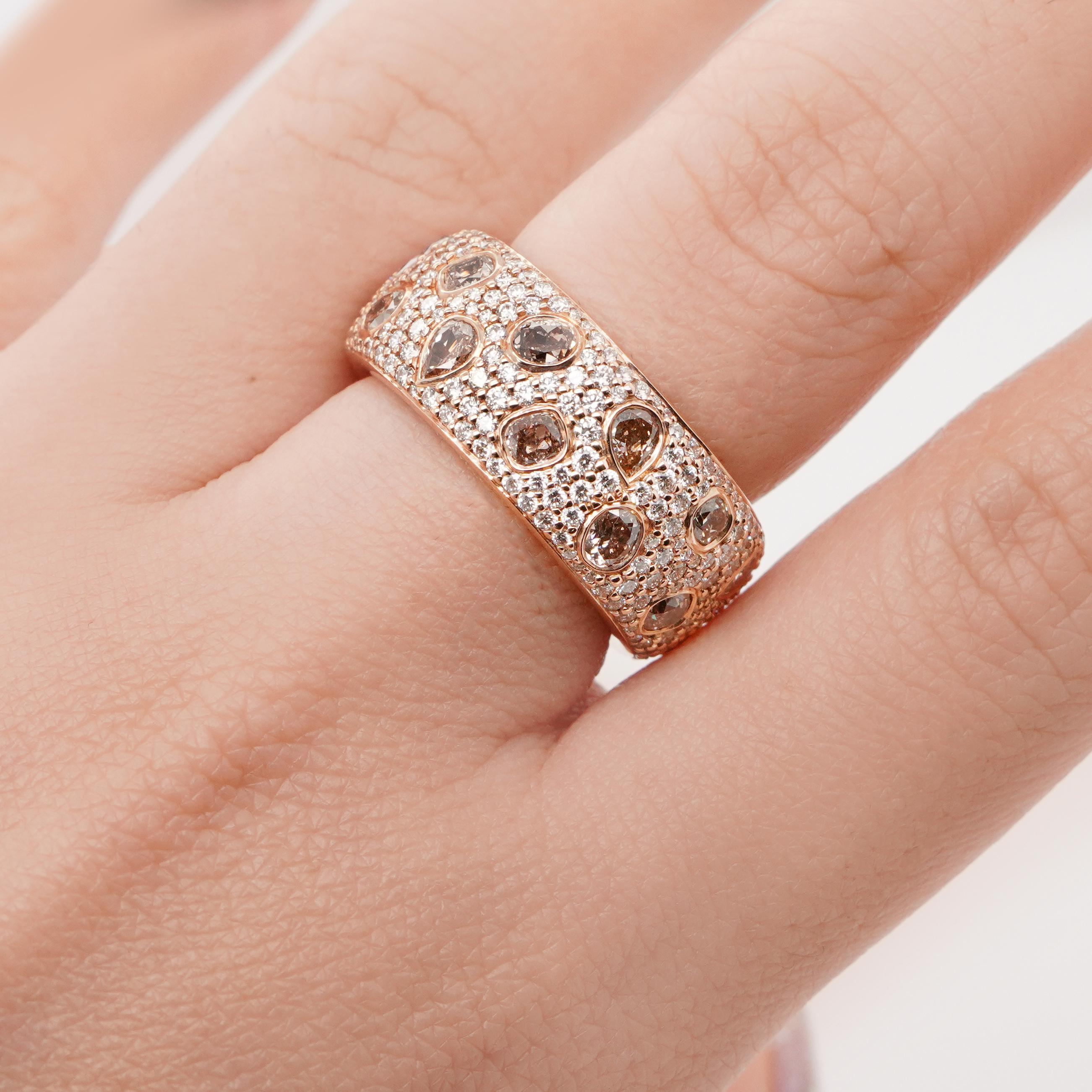 BENJAMIN FINE JEWELRY 2,54 Karat gemischter Fancy Brown Diamant 18K Ring im Zustand „Neu“ im Angebot in New York, NY