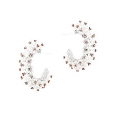 BENJAMIN FINE JEWELRY 27.16 cts BEAD Diamond with Pink Pavée 18K Eternity Hoops