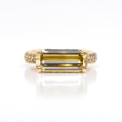 BENJAMIN FINE JEWELRY 3.01 cts Emerald cut Fancy Diamond 18K Ring