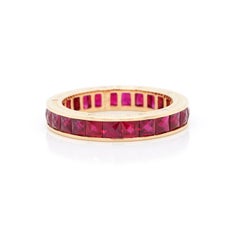 BENJAMIN FINE JEWELRY 3.19 cts French Cut Ruby 18K Eternity Band Ring