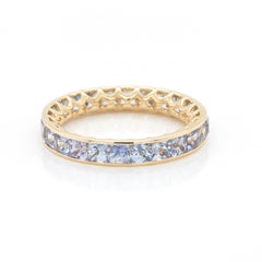 BENJAMIN FINE JEWELRY 3.29 cts Princess Fancy Sapphire 18K Eternity Band Ring