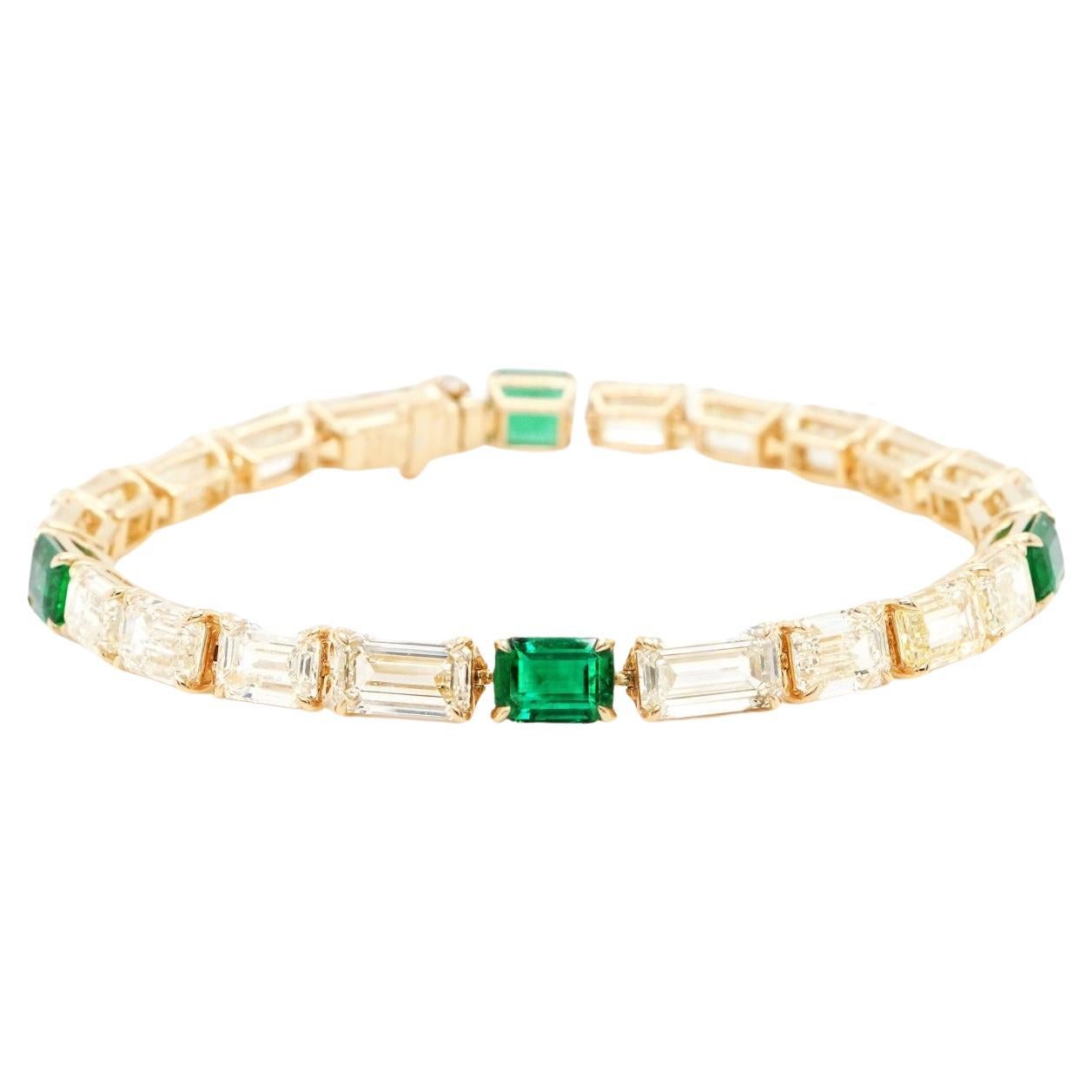BENJAMIN FINE JEWELRY 3.47 cts Emerald with Diamond 18K Bracelet