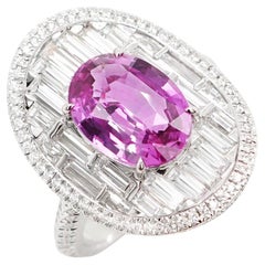 BENJAMIN FINE JEWELRY 3.53 cts Pink Sapphire with Diamond 18K Ring