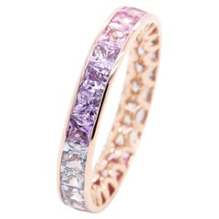 BENJAMIN FINE JEWELRY 3.60 cts Princess Fancy Sapphire 18K Eternity Band Ring