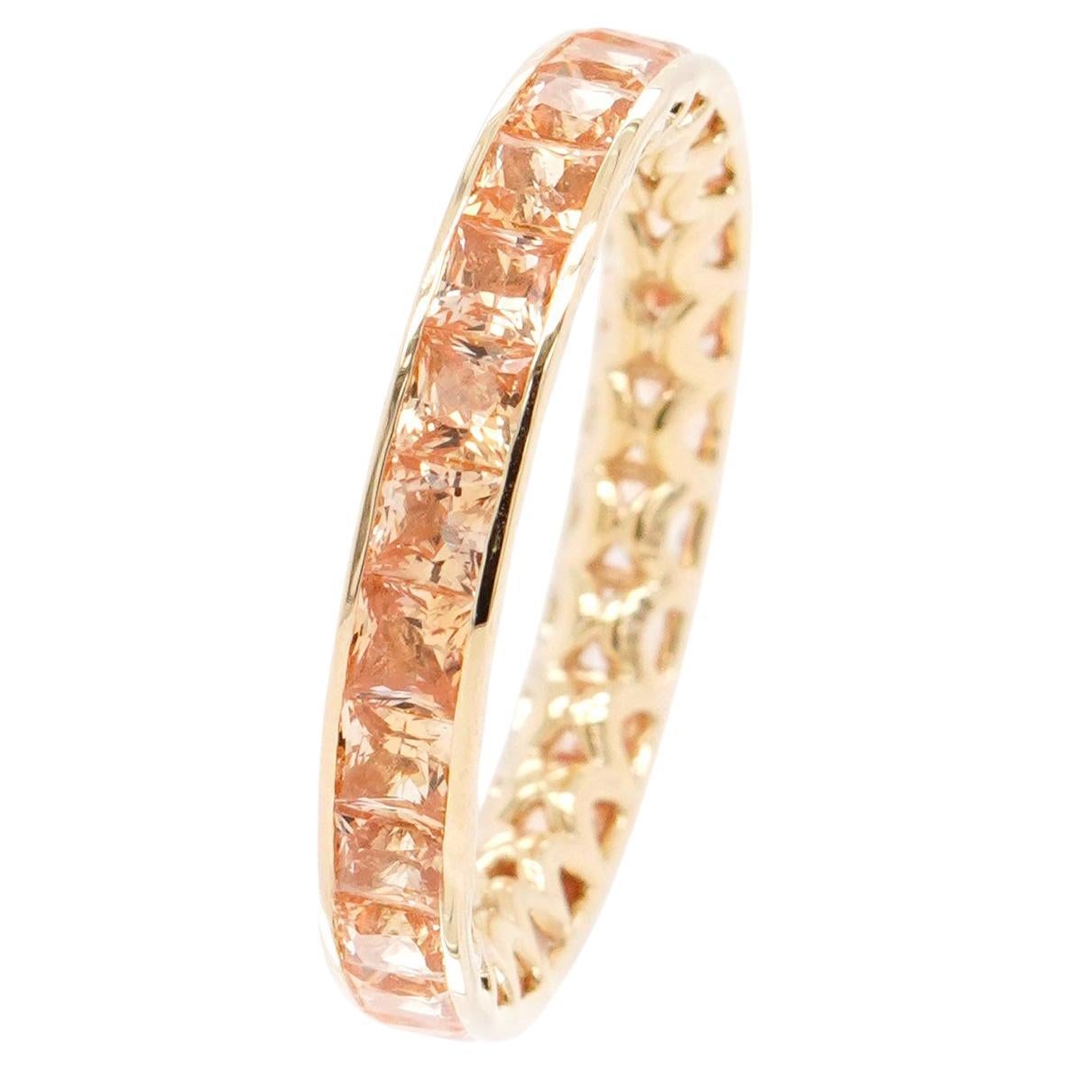 BENJAMIN FINE JEWELRY 3.80 cts Princesse saphir fantaisie 18K Bague d'éternité