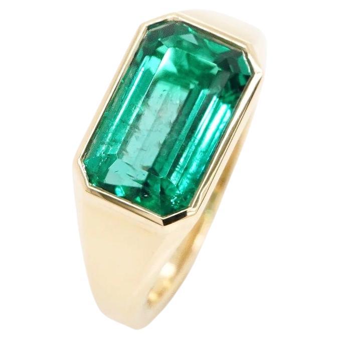 BENJAMIN FINE JEWELRY 3.89 cts Octagon Emerald 18K Ring For Sale
