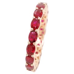 BENJAMIN FINE JEWELRY 4.01 cts Oval Ruby 18K Eternity Band Ring