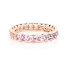 BENJAMIN FINE JEWELRY 4.15 cts Princess Fancy Sapphire 18K Eternity Band Ring