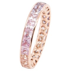 BENJAMIN FINE JEWELRY 4,15 cts Zafiro Princesa Fantasía 18K Anillo Eternity Band