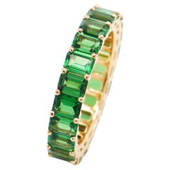 BENJAMIN FINE JEWELRY 4.57 cts Octagon Tsavorite 18K Eternity Band Ring