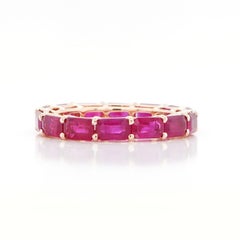 BENJAMIN FINE JEWELRY 4.70 cts Burmese Octagon Ruby 18K Eternity Band Ring