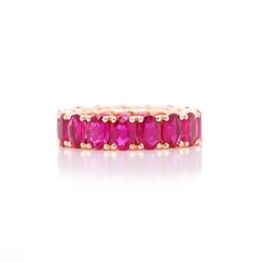 BENJAMIN FINE JEWELRY 5.24 cts Oval Ruby 18K Eternity Band Ring