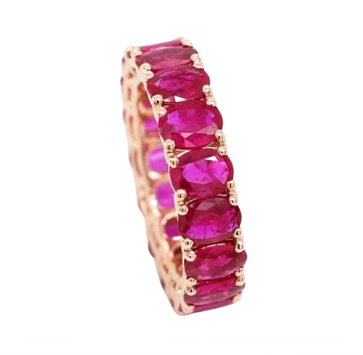 Oval Cut BENJAMIN FINE JEWELRY 5.24 cts Oval Ruby 18K Eternity Band Ring For Sale