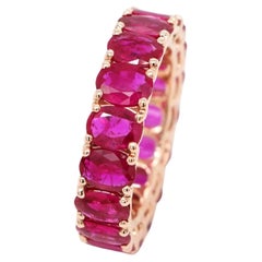 BENJAMIN FINE JEWELRY 5.24 cts Oval Ruby 18K Eternity Band Ring