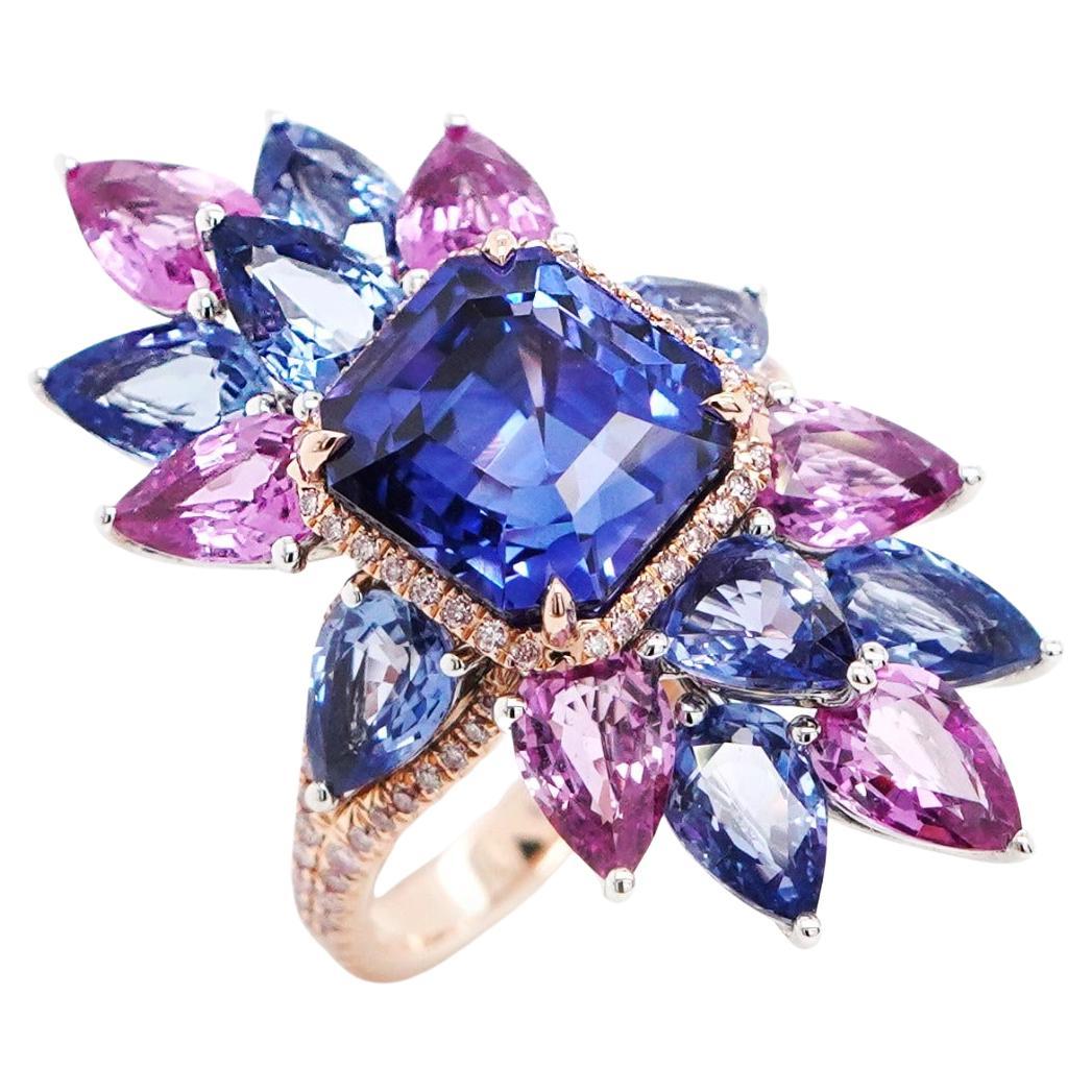 BENJAMIN FINE JEWELRY 5.342 cts Blue Sapphire 18K Ring For Sale