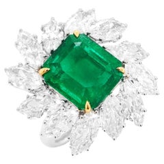 BENJAMIN FINE JEWELRY 5,96 cts GRS Minor Oil Colombian Emerald 18K Bague