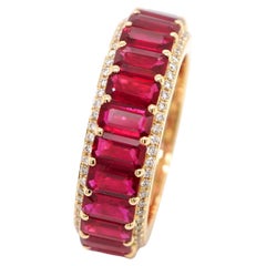 BENJAMIN FINE JEWELRY 6.81 cts Octagon Ruby 18K Eternity Band Ring