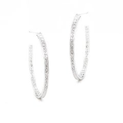 BENJAMIN FINE JEWELRY 6.08 cts  Princess White Diamond 18K Eternity Hoops