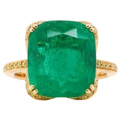 BENJAMIN FINE JEWELRY 6.78 cts Minor Oil Colombian Emerald 18K Ring