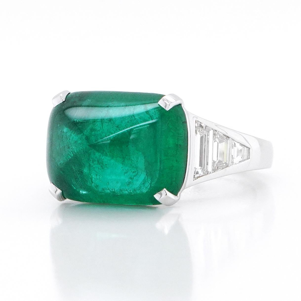 Modern BENJAMIN FINE JEWELRY 7.09 cts Emerald with Diamond 18K Ring For Sale