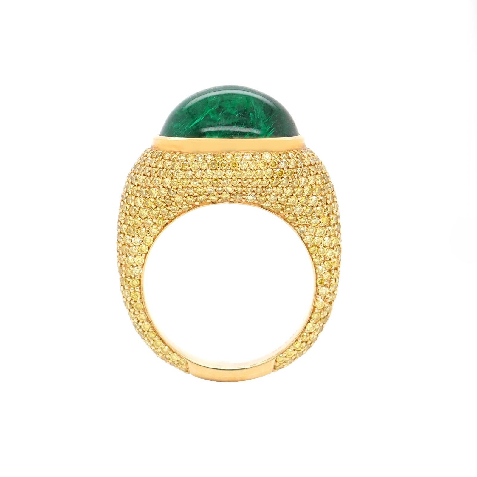 Modern BENJAMIN FINE JEWELRY 8.04 cts Emerald with Diamond 18K Ring For Sale