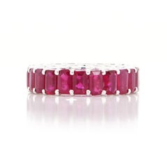 BENJAMIN FINE JEWELRY 9.02 cts Octagon Ruby 18K Eternity Band Ring