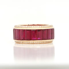 BENJAMIN FINE JEWELRY, bague d'éternité 18 carats avec rubis baguette 9,14 carats
