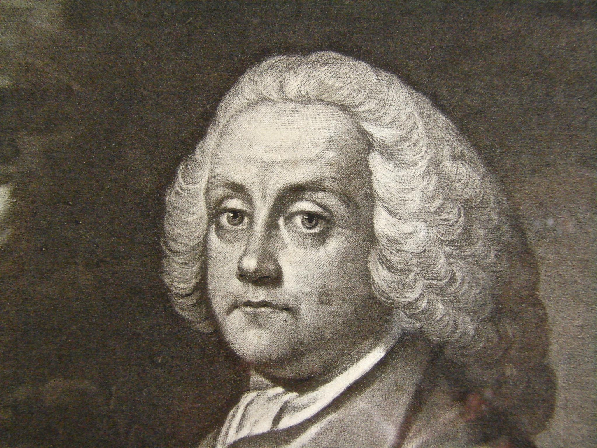 A rare Benjamin Franklin mezzotint engraving on laid paper by James McArdell after Benjamin Wilson titled 