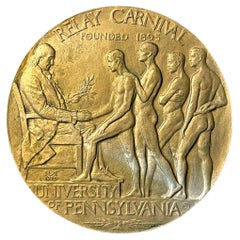 "Benjamin Franklin & Nude Athletes", 1925 Bronze Relief for Univ of Pennsylvania