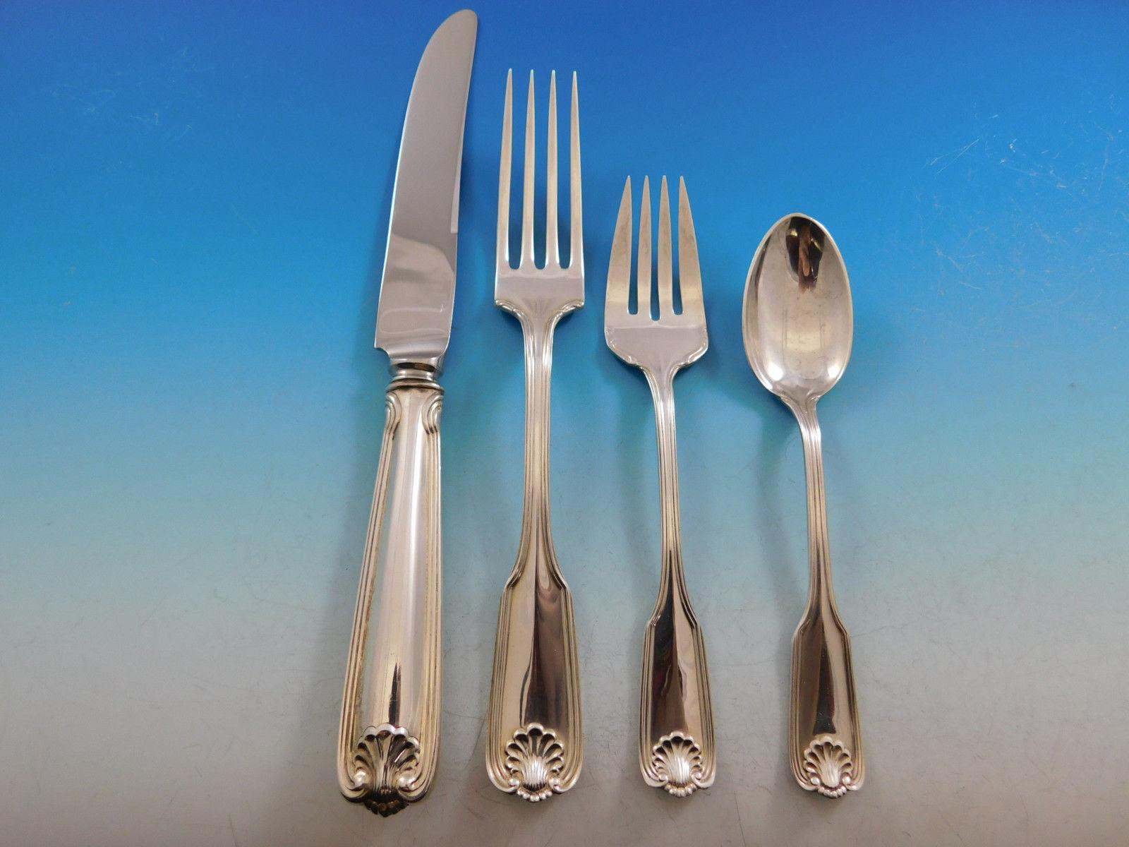 Benjamin Franklin Towle Sterling Silver Flatware Set for 12 Service 66 Pc Dinner In Excellent Condition In Big Bend, WI
