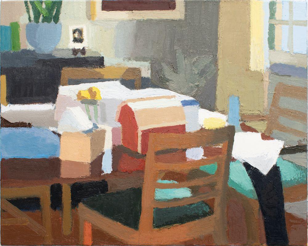 Figurative Painting di Benjamin Frederick - Sala da pranzo con Rembrandt