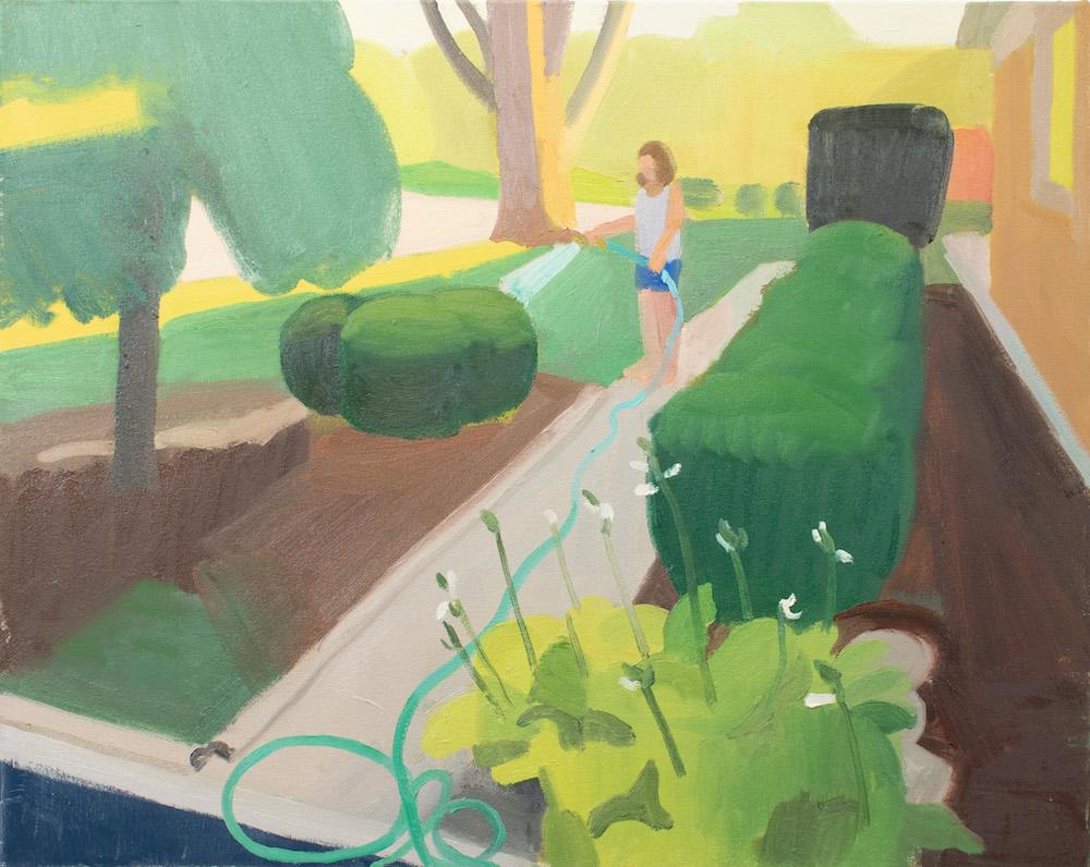 Figurative Painting di Benjamin Frederick - Irrigazione mattutina