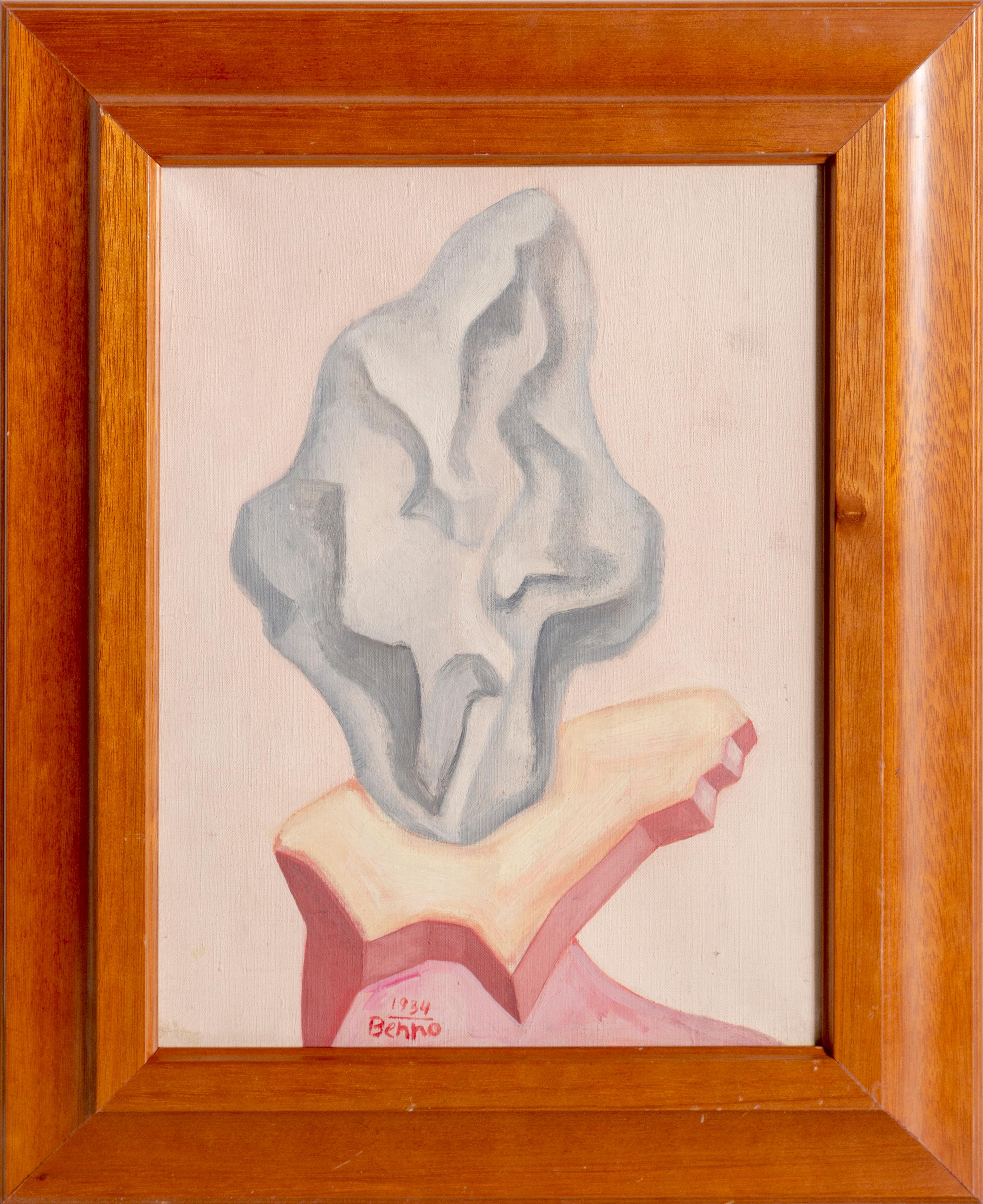 Benjamin G. Benno Abstract Painting – Abstraktes Gemälde „A Rock and a Hard Place“, Öl auf Leinwand, Gemälde von Benjamin Benno