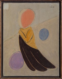 Abstract Form, Cubist Painting on Paper by Benjamin Benno