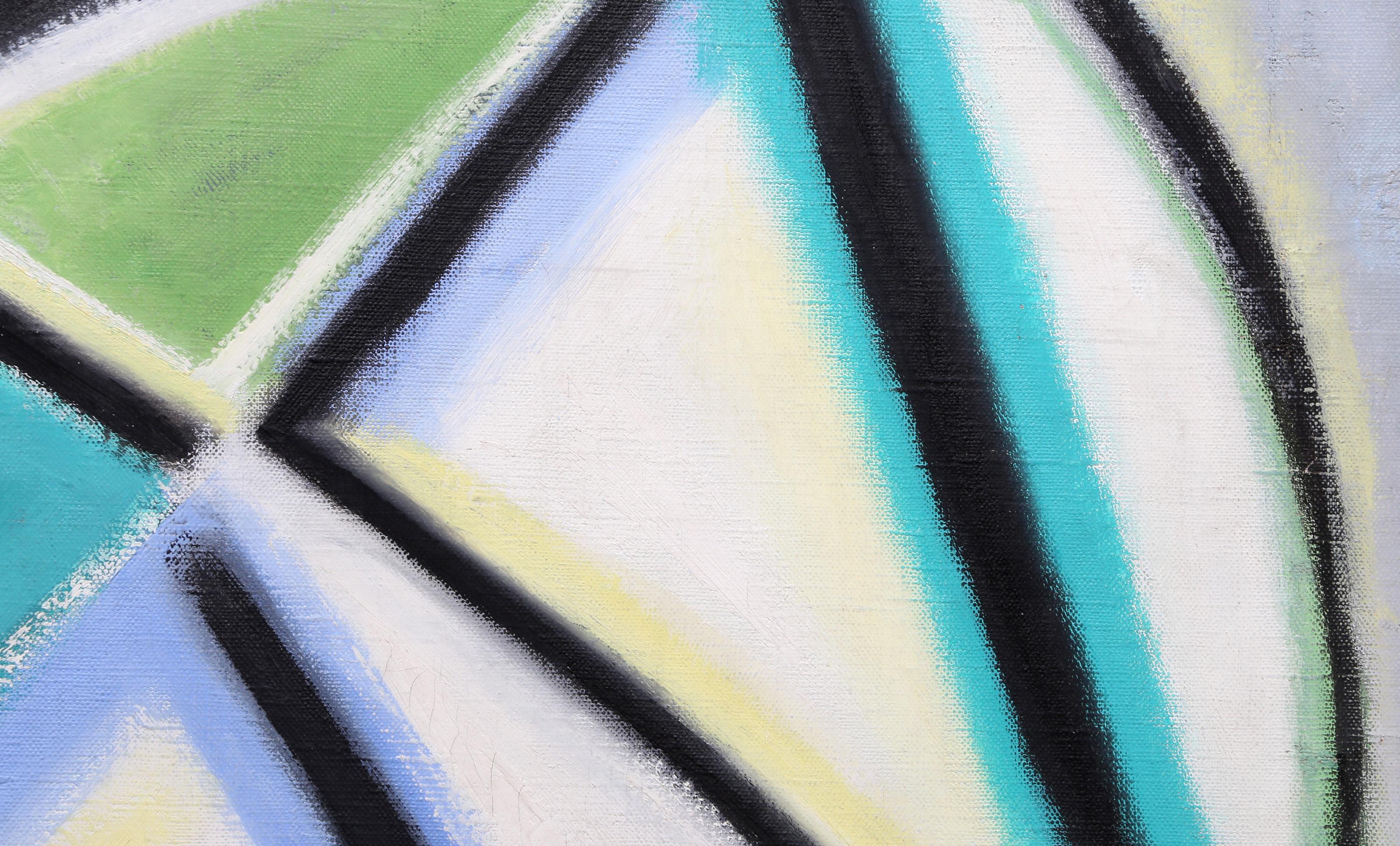 “Composition” is a oil on canvas painting by Modern artist Benjamin Benno, American (1901 - 1980). By the early 1930s he had established a reputation as a member of the international avant-garde and exhibited with the most significant European