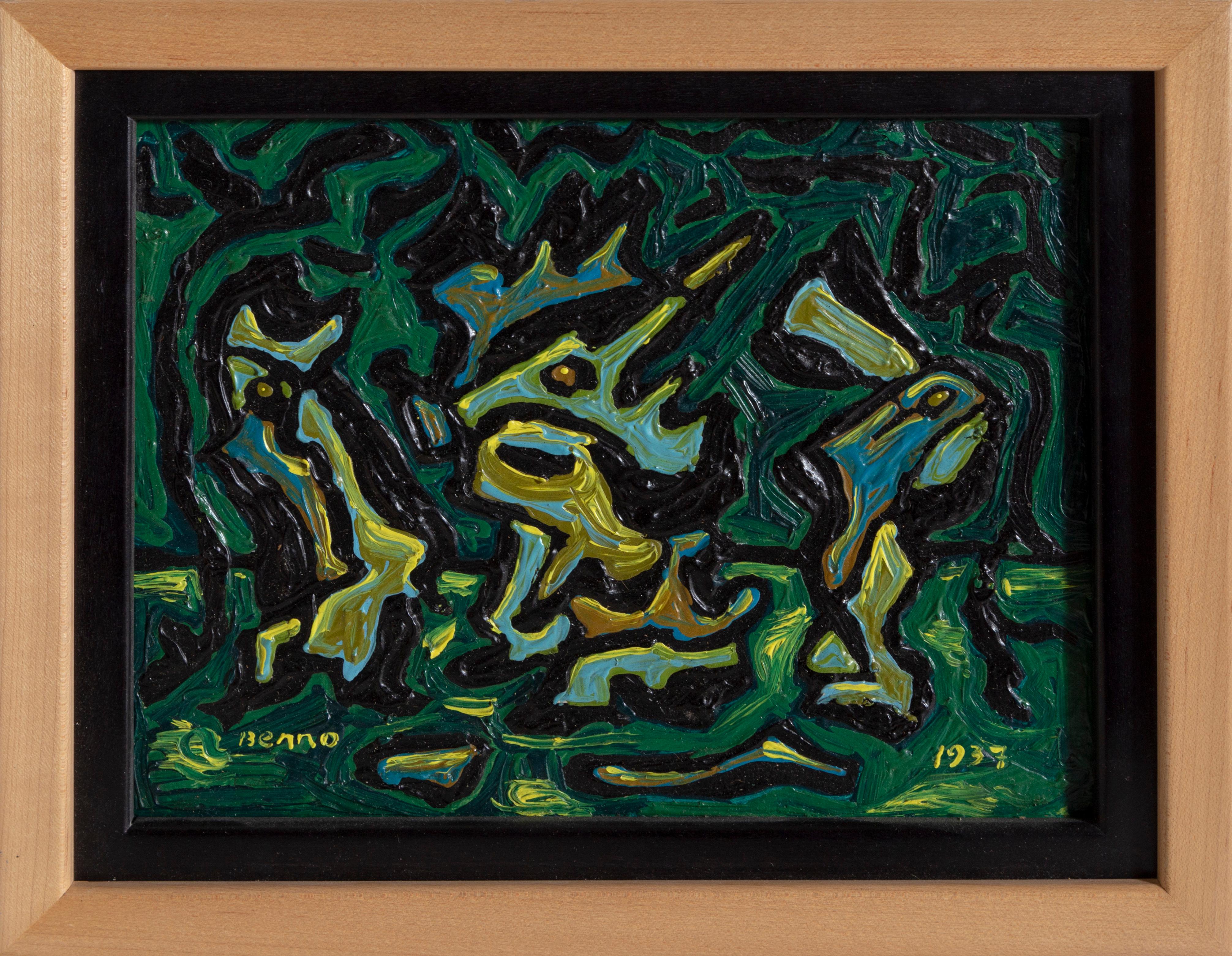 Benjamin G. Benno Abstract Painting – Fetiche 6, Abstraktes expressionistisches Gemälde von Benjamin Benno