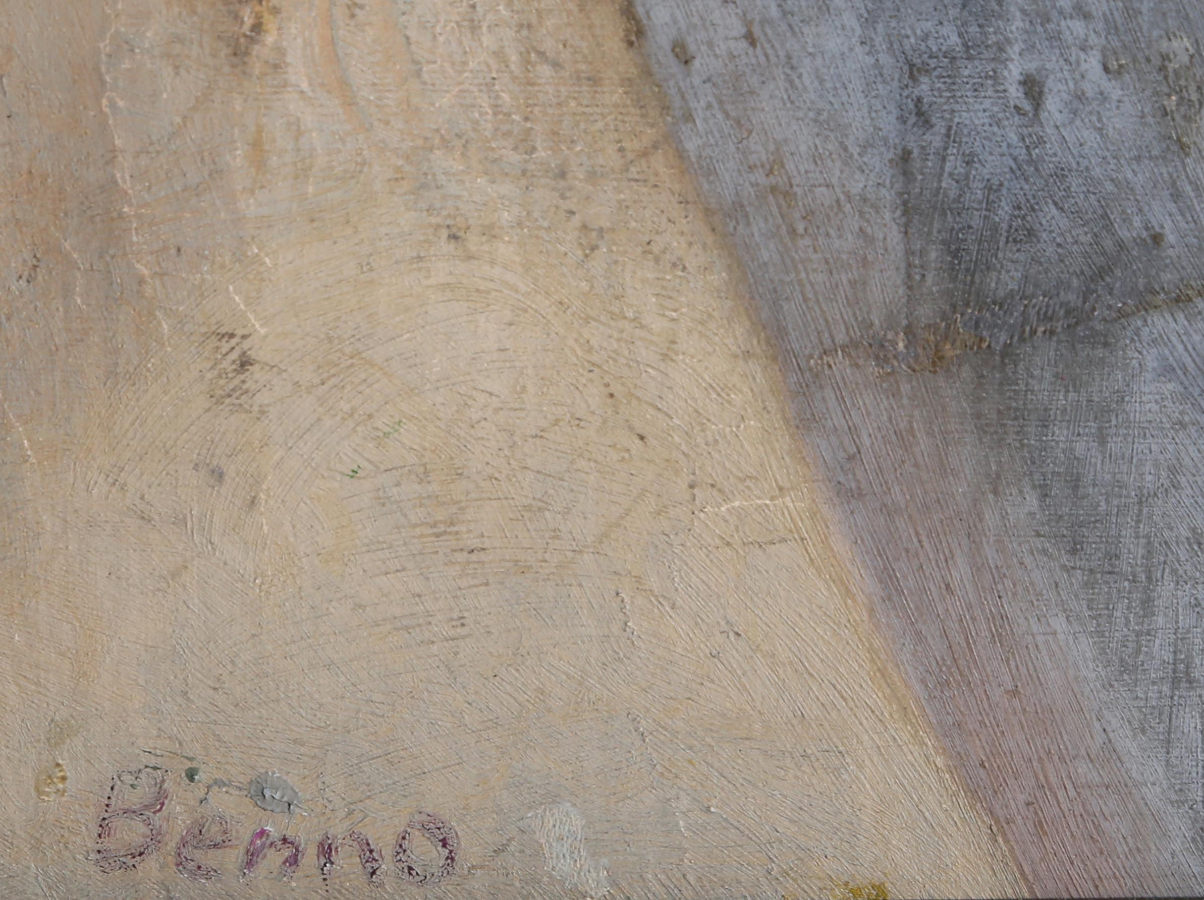 Grauzone
Benjamin Benno, Amerikaner (1901-1980)
Datum: ca. 1960
Öl auf Jute, signiert
Größe: 18 x 15 Zoll (45,72 x 38,1 cm)
Rahmengröße: 23,5 x 20 Zoll