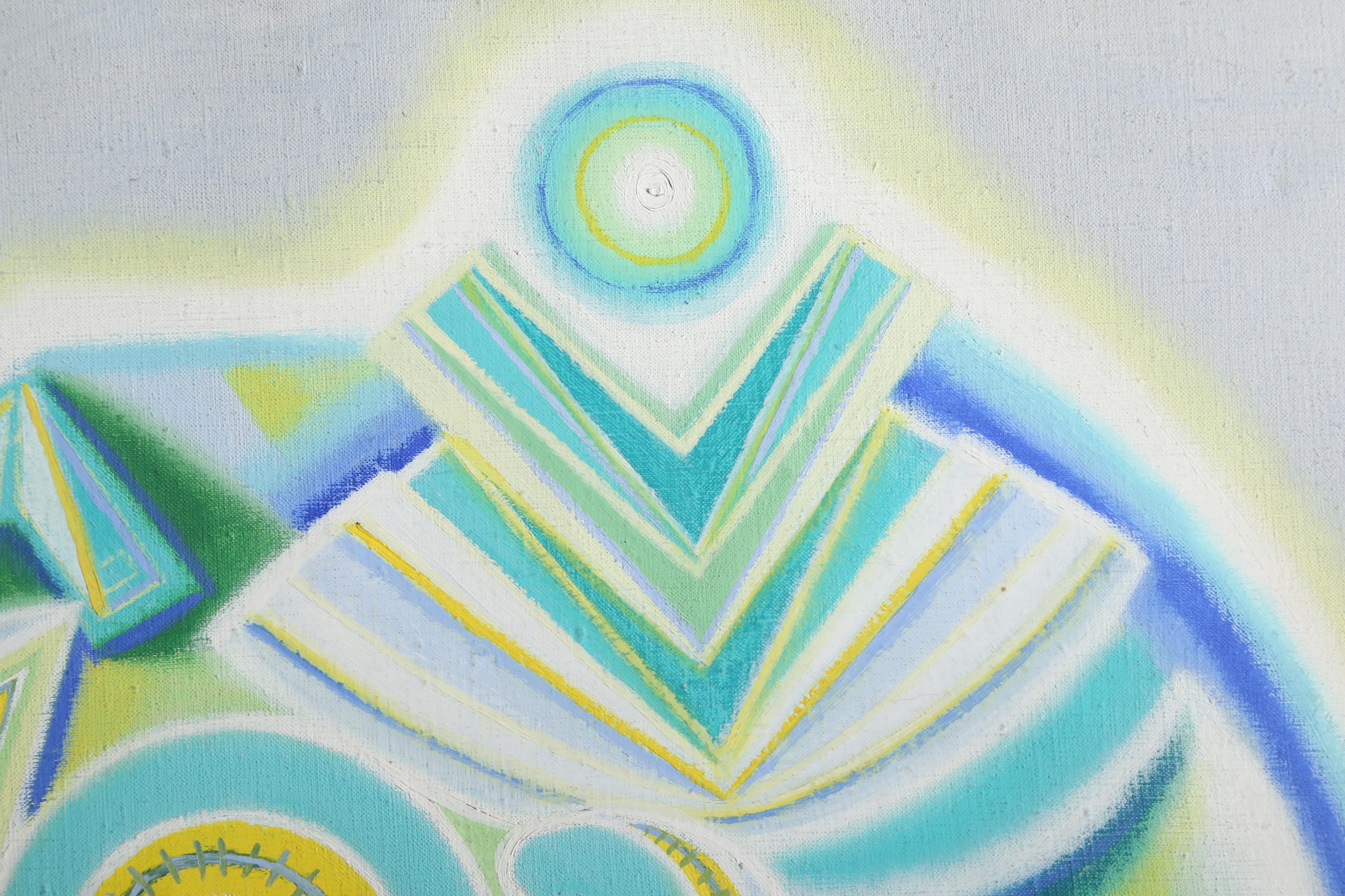 Espina de pescado e higos, pintura cubista moderna de Benjamin Benno 1941 - Painting Moderno de Benjamin G. Benno