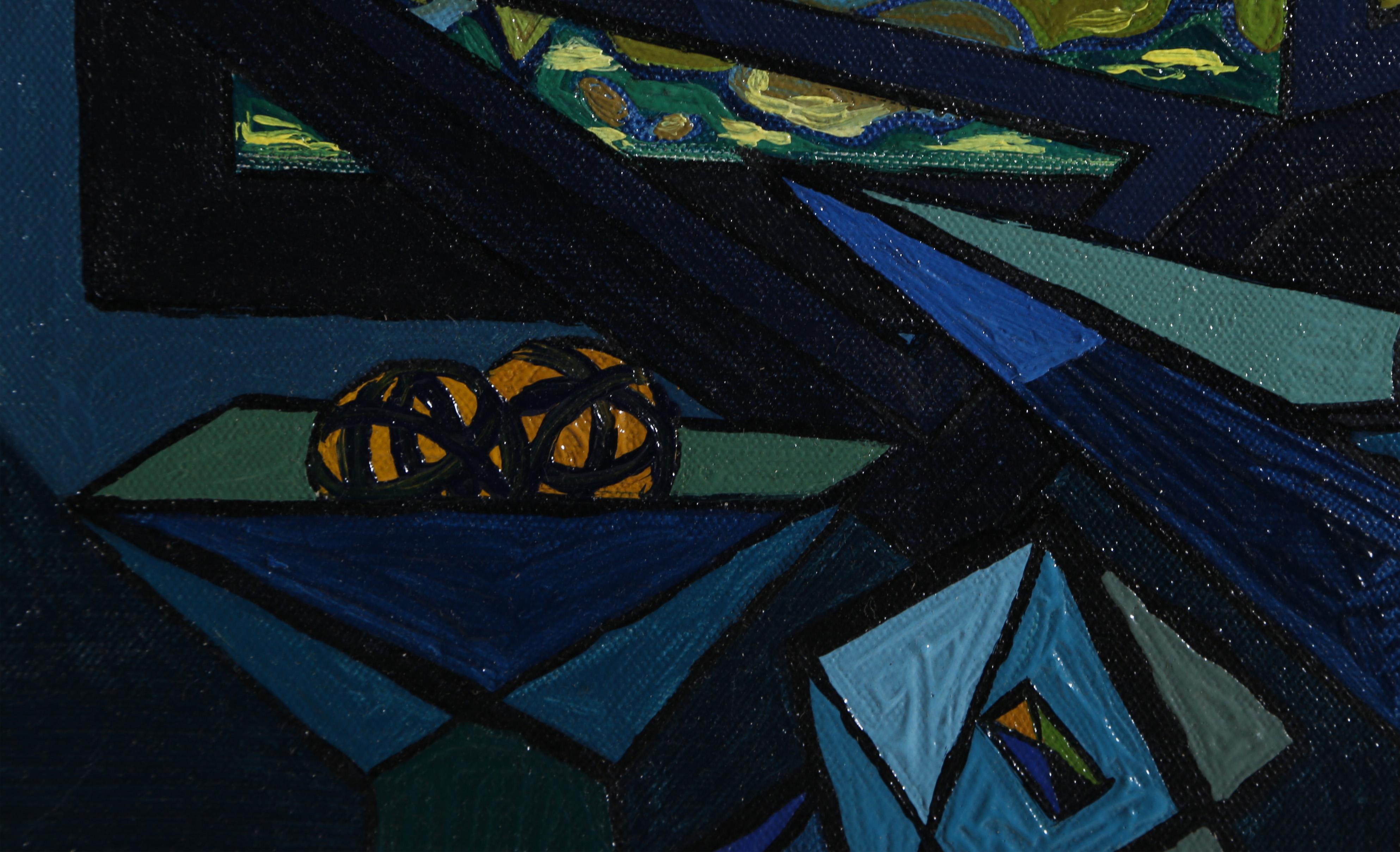 Original Öl auf Leinwand mit einem kubistischen Stillleben von Benjamin Benno, Amerikaner (1901 - 1980). In den frühen 1930er Jahren hatte er sich einen Ruf als Mitglied der internationalen Avantgarde erworben und stellte mit den bedeutendsten