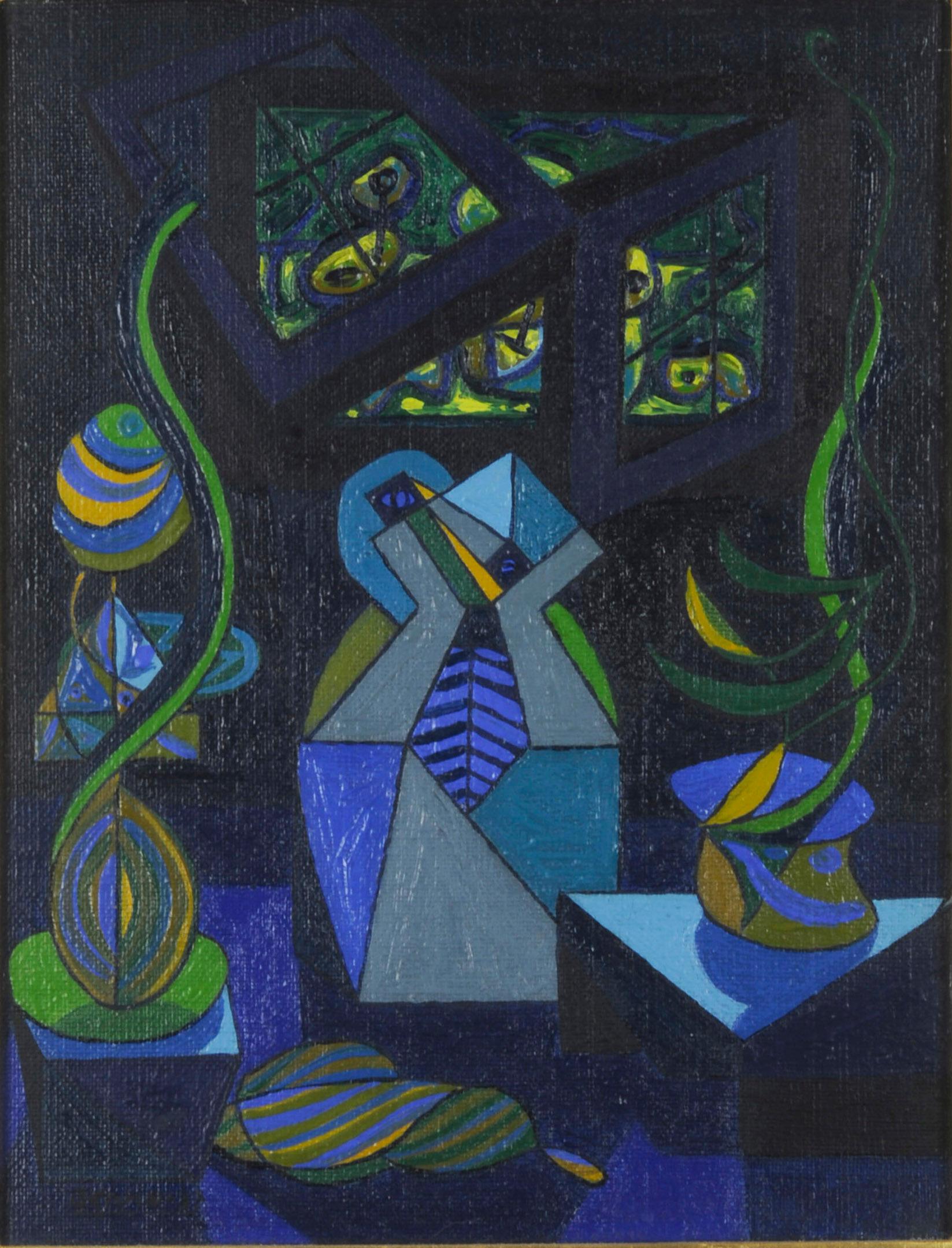 Interieur No. II - Black Abstract Painting by Benjamin G. Benno