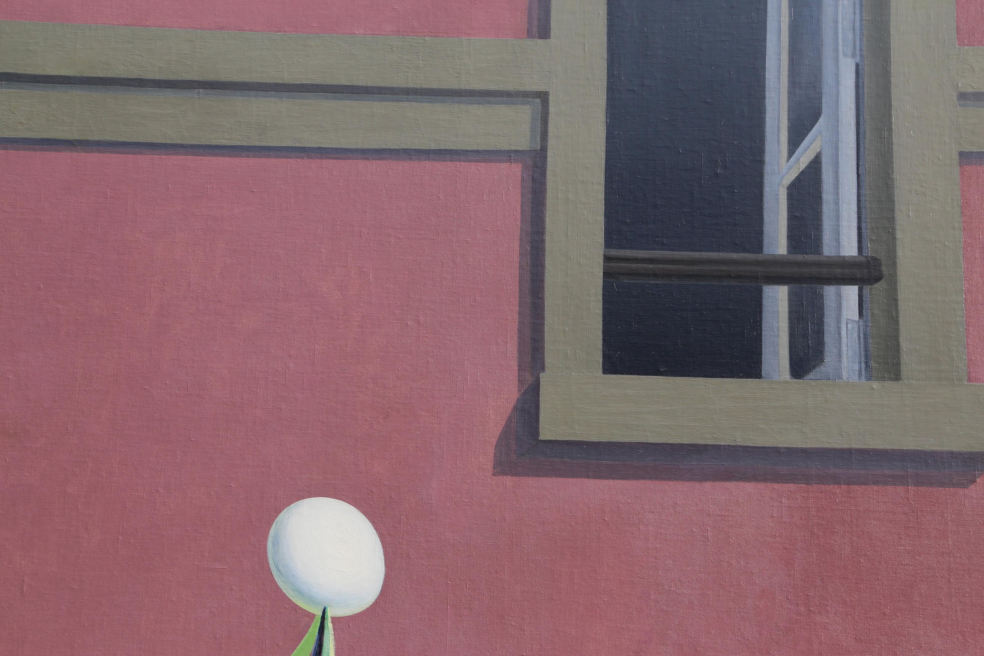 L'Episoir, Cubist Oil Painting on Canvas by Benjamin Benno - Gray Abstract Painting by Benjamin G. Benno