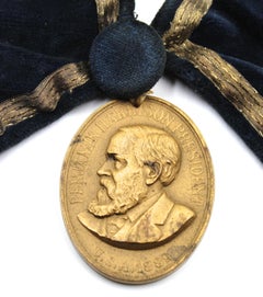 Benjamin Harrison Indian Peace Medal on Presentation Collar, 1889