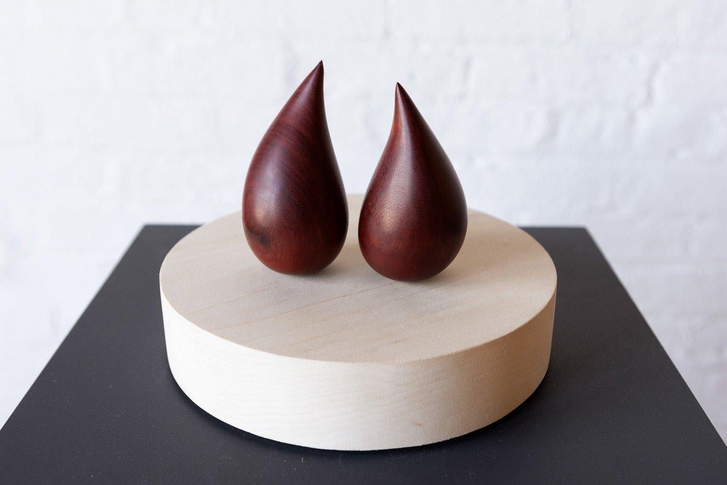 They - Carved Walnut, Lead Ballast, Oil Pigment on Basswood Base