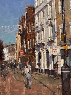 Magnifique paysage urbain impressionniste britannique contemporain, vue de la rue de Londres