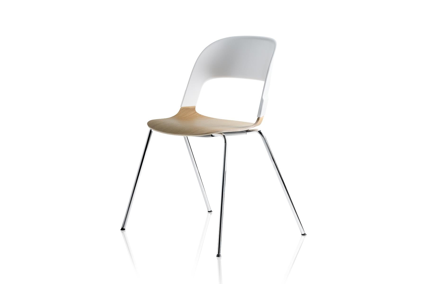With pair we present a unique design paired with unlimited possibilities. Pair is a stacking chair and comes in a mix of veneer and plastic that differentiates it from the existing stackable chairs in our collection. Pair is the definition of a