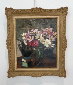 Blumenstrauß und Bücher