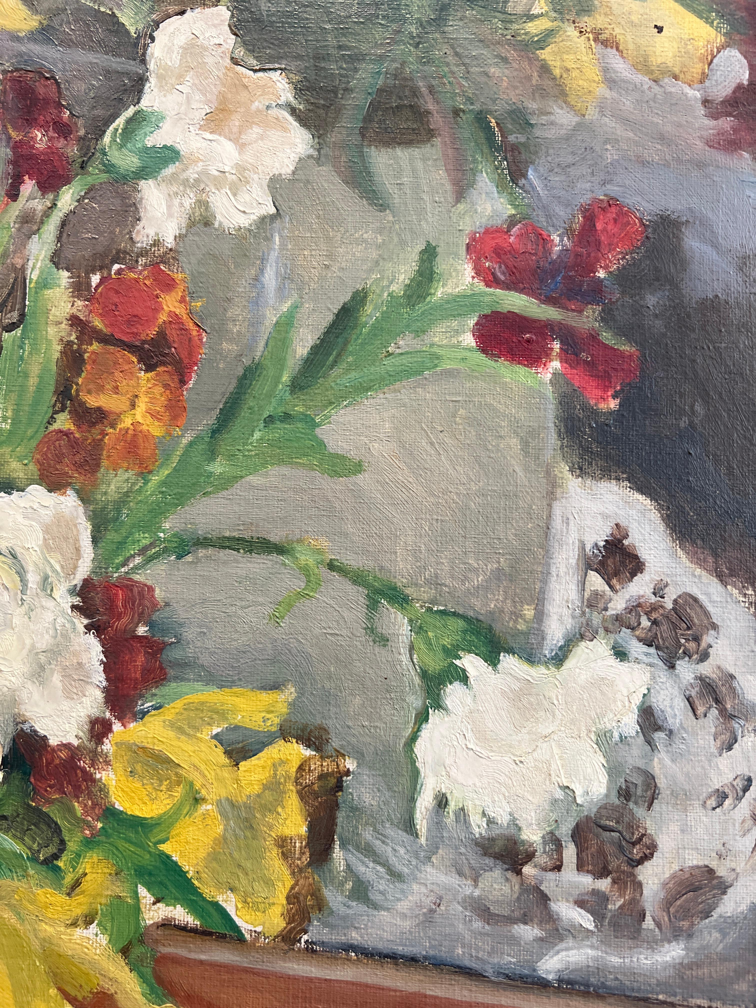 Ramo de flores sobre una blonda en venta 1