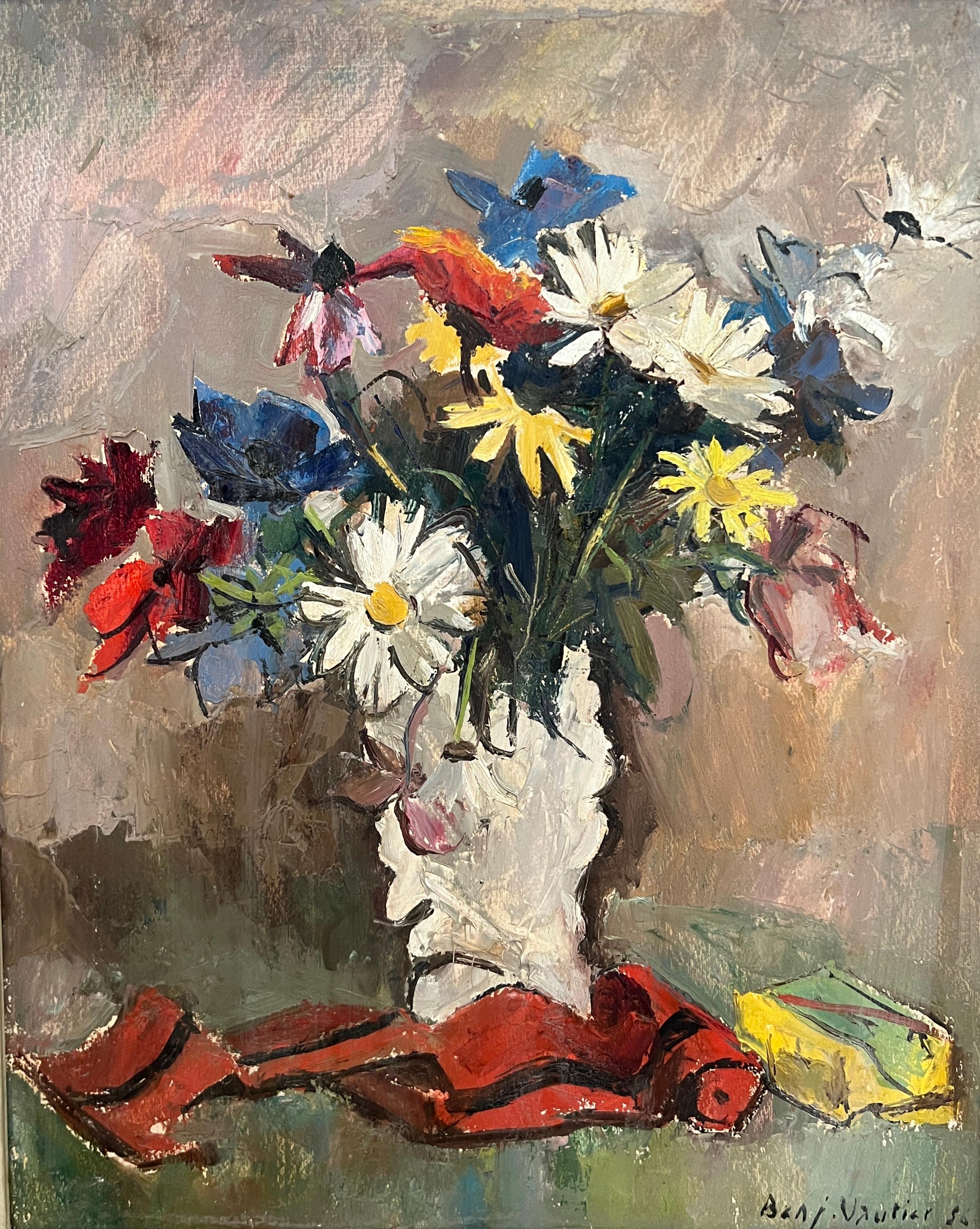 Still-Life Painting di Benjamin II Vautier - Pergamena rossa